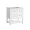 James Martin Vanities Breckenridge 30in Single Vanity, Bright White w/ 3 CM Carrara Marble Top 330-V30-BW-3CAR - alternate 6
